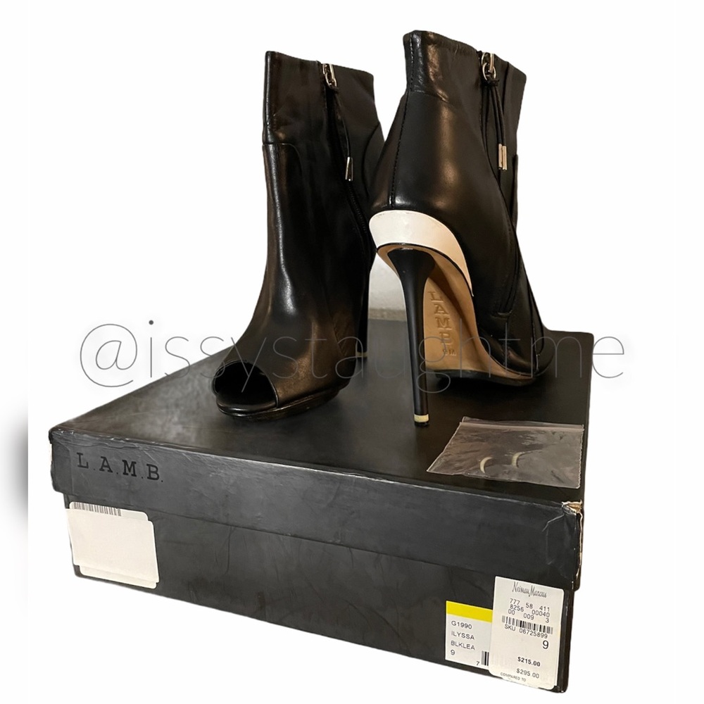 LAMB ‘Ilyssa’ Leather Bootie Heels